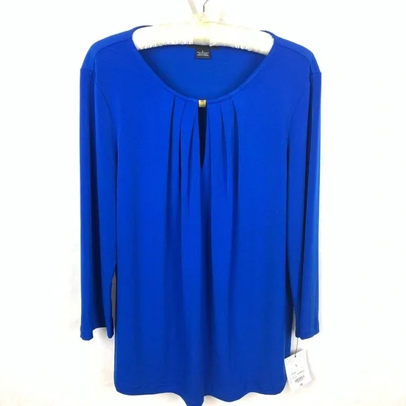 Liz Claiborne Career Long Sleeve Blouse Size L NWT - Picture 1 of 6